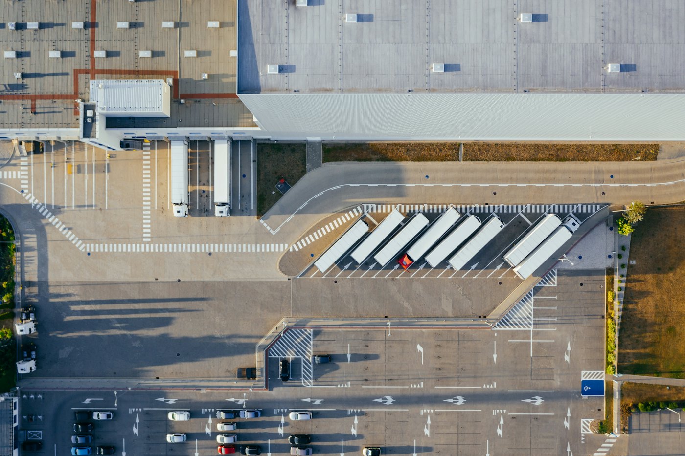 Aerial view of a distribution centre